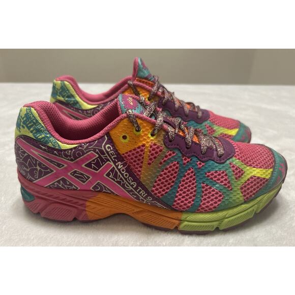 ASICS Womens Gel Noosa Tri 9 Size 5.5 Running Shoes Multicolor Green C401N - Picture 1 of 9
